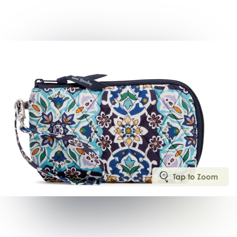 Vera Bradley RFID Slim Wristlet in Lisbon Medallion Cool